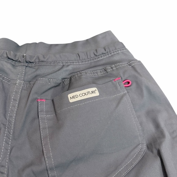 NWT Med Couture Scrub Set | Grey/Pink | 3 Pocket Top (XXS) & Scrub Pants (XSP) - Picture 12 of 12